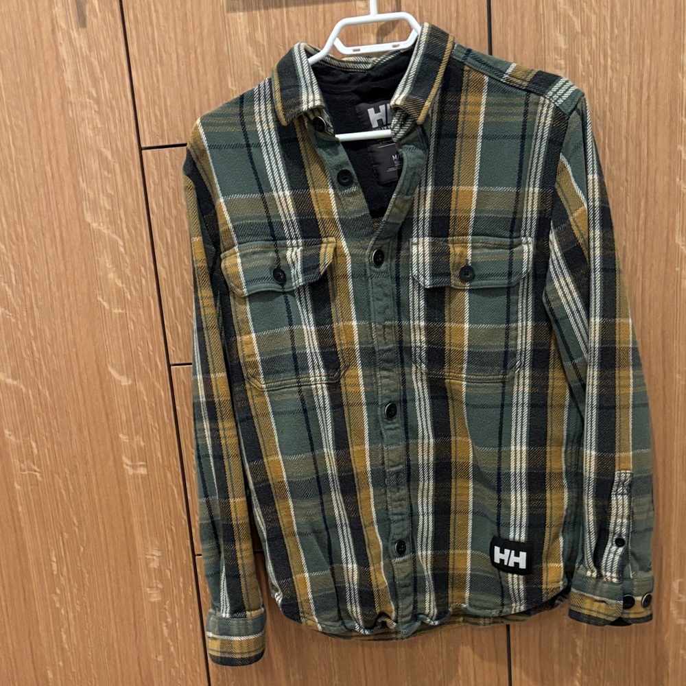 Helly Hansen Green and Yellow Plaid Shirt